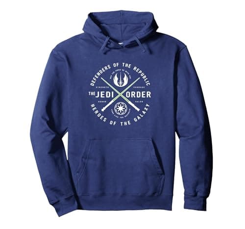 Image of Star Wars The Jedi Order Defenders of the Republic Pullover Hoodie, Adult Unisex, Navy Blue, Small