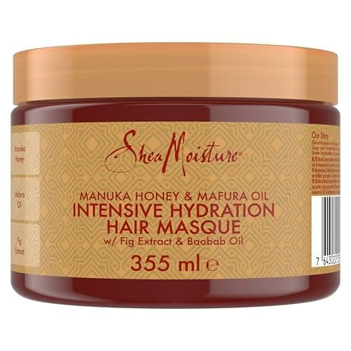 Image of SheaMoisture Manuka Honey & Mafura Oil Hair Mask – Sulfate-Free Deep Conditioner with Shea Butter, Baobab Oil & Fig Extract, for Dry, Damaged, Coily Hair, Repairs & Tames Frizz 335 ml