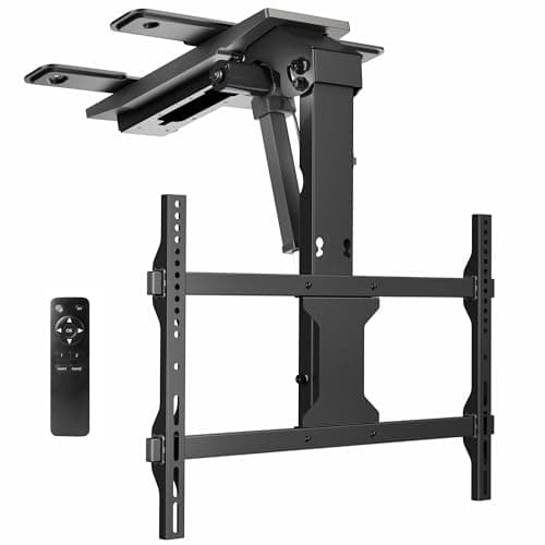 Image of VIVO Electric Flip Down Ceiling TV Mount for 37 to 70 inch Screens, Large Motorized Flat or Pitched Ceiling VESA Mount, Holds up to 45kg, App and Voice Control, Black, MOUNT-E-FD75C
