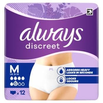 Image of TWO PACS of Always Discreet Normal Pants Medium 12 Pants