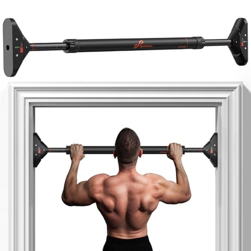 Image of Sportneer Pull Up Bar Doorway Chin Up Bar No Screws Door Frame Chin Up Push Up Sit Up Bar Adjustable 75-94cm (29.5''-37'') Up to 200kg Capacity Workout Bar