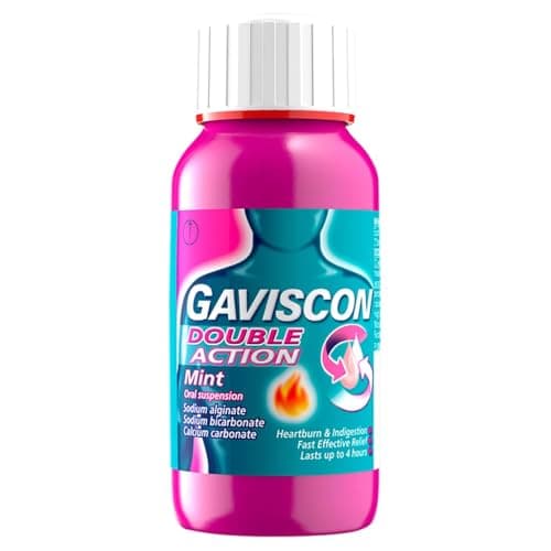 Image of Gaviscon Double Action Mint Liquid 150 ml - Fast-Acting Heartburn, Indigestion, Acid Reflux Relief, Long-Lasting Antacid for Digestion & Nausea