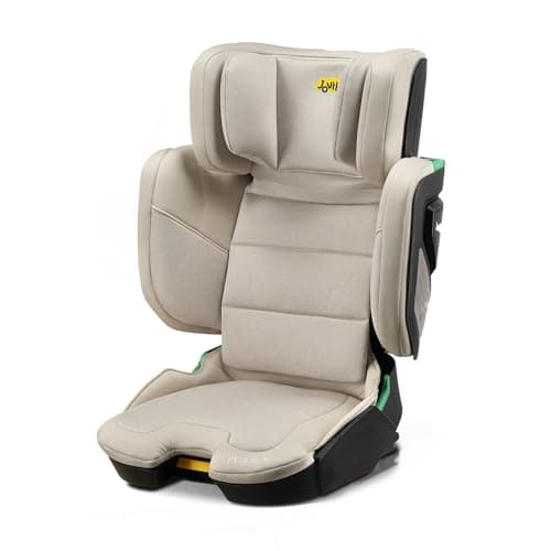 Image of Jovikids Rober i-Size Highback Booster Seat with ISOFIX, 100-150cm Kids (3-12 Years), Adjustable Height & Width, Folding Portable Car Seat for Travel, ECE R129 Approved (milkstone Grey)