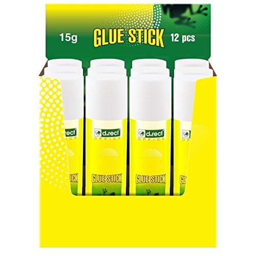 Image of D.RECT Glue Stick 15g - PVA Glue for Craft Art Scrapbooking - Strong Hold Adhesive for Home School & Office Supplies, Pack of 12