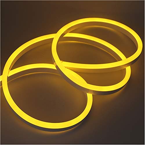 Image of GQL 6m Yellow Flexible NEON Light, 220V SMD 2835 120 LED Strip Light Kit (IP65 Waterproof) with UK Plug Power Supply for Home Garden Bar Decoration