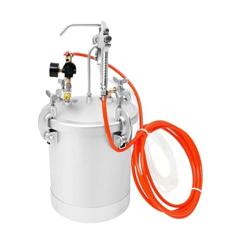 Image of 10L 2.2 Gallon Latex Paint Pressure Pot Tank, 50-80PSI Adjustable Spray Kit, with 3mm Spray Gun, Carbon Steel, for Automotive, Construction and Home Painting