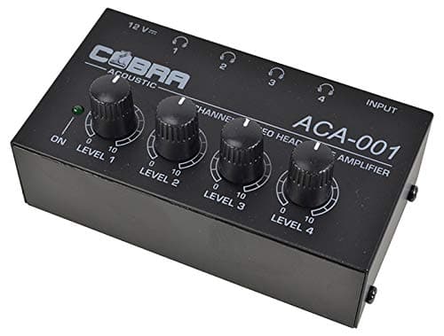 Image of Headphone Amplifier 4 Channel With Individual Controls & Monitor 6.3mm Jacks