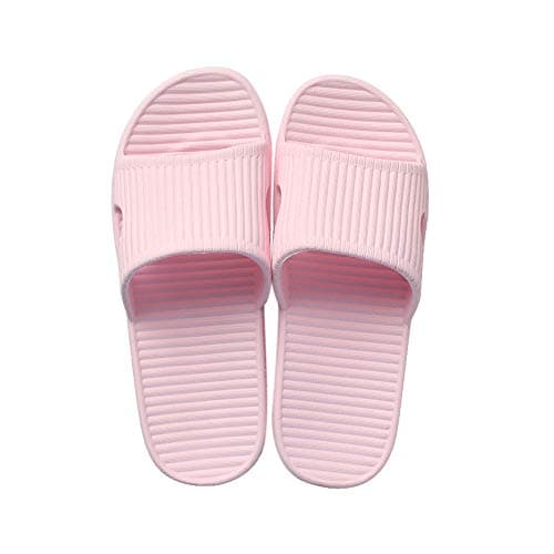 Image of JoWebb Unisex Slippers for Women/Men, Light Weight Flat Slide Sandals Shower Sandals Flip Flops for Indoor Garden Bathroom Poolside Pink