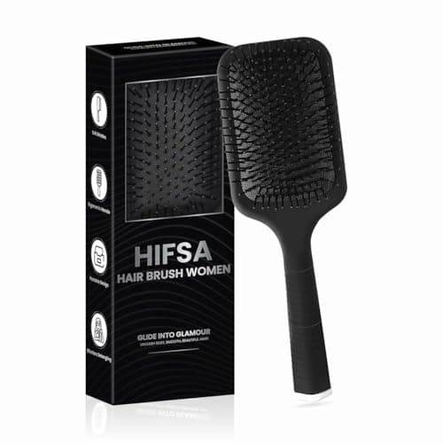 Image of Paddle Hair Brush Women Hair Brush Blow Drying Professional Hairbrush Easy Grip Handle Hair Comb Straightening & Detangle Brush For Wet Dry Long Thick Thin Curly Natural Hair Salon Supplies (1Pc)