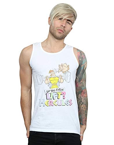 Image of Disney Men's Hercules Do You Even Lift? Vest White Medium