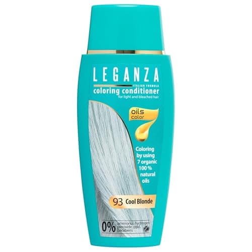 Image of Leganza Hair Coloring Conditioner Natural Balm Color Cool Blonde Nº 93 | Enriched with 7 Natural Oils | Ammonia, PPD and Paraben Free | 150 ml