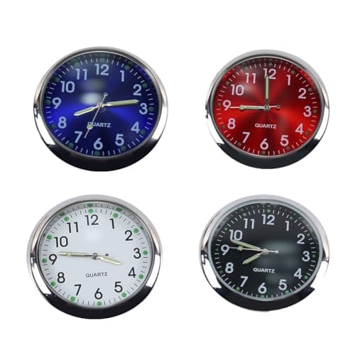 Image of Nicear 4 Pcs Adhesive Dashboard Clocks – Small Digital Car Clock with Glow, Quartz Timepiece for Vehicle Interior