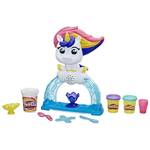 Image of Play-Doh Tootie The Unicorn Ice Cream Set with 3 Non-Toxic Colors Featuring Color Swirl Compound