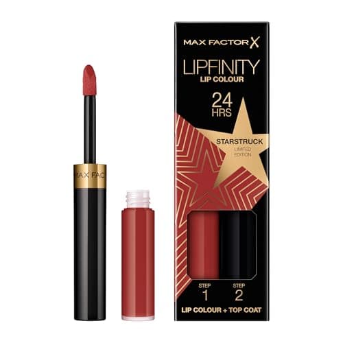 Image of Max Factor Lipfinity Starstruck, Long-Lasting, Two Step Lipstick, Vibrant Colour, Hydrating, Lasts 24 Hrs, Matte Lip Colour With Glossy Top Coat, 4.2g