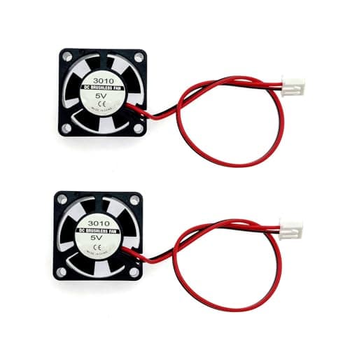 Image of JZK 30x30x10mm 2pin DC 5V Mini Silent Cooling Fan with Wires - 3010 Quiet 3cm Miniature Brushless DC Heatsink Fan for 3D Printers