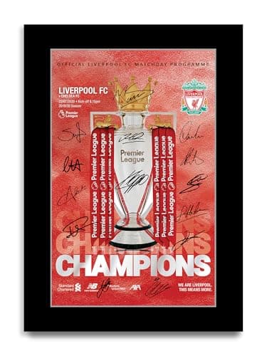 Image of HWC Trading Liverpool Premier League Champions 19-20 Programme Printed Memorabilia Signed Autograph Poster for Football Fans and Supporters (ID-003406) - A4 Print Only