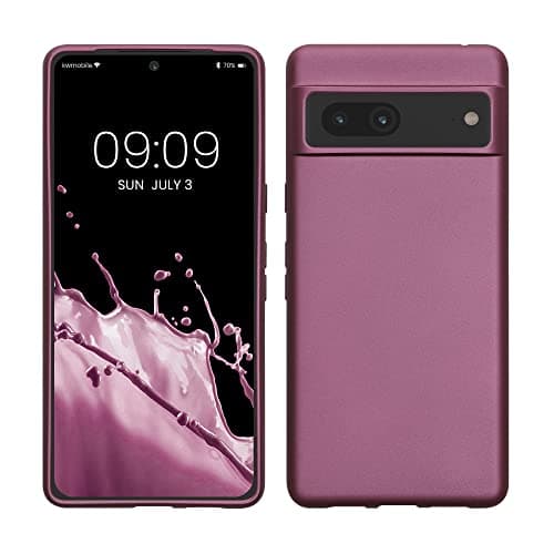 Image of kwmobile Case for Google Pixel 7 Case - Soft Slim Metallic TPU Silicone Cover - Metallic Lavender