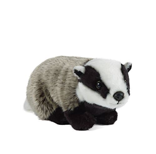 Image of Living Nature Badger Soft Toy – Realistic Fluffy Animal Plush Teddy, Cuddly Stuffed Animal Gift for Kids & Babies, 27 cm