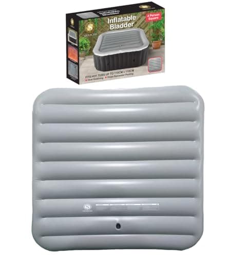 Image of SHATCHI Energy Saving Spa Cover for Mspa Hot Tub Inflatable Lid Protective Rain Overflow Heat Insulator Technology 4 People Square Bladder Fits Up to 118cm