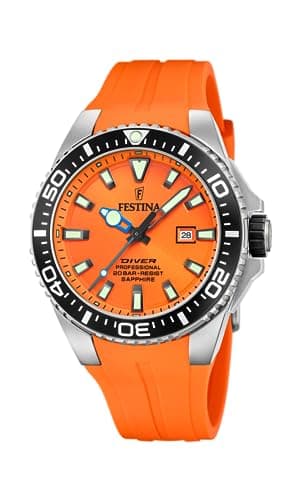 Image of Festina Mens Divers Watch - WR 200M - with Rubber Strap F20664/4