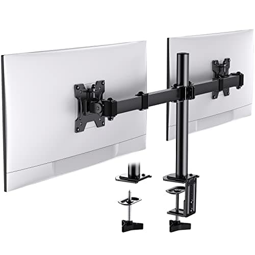Image of HUANUO Dual Monitor Stand for 13-30 Inch Screens, Adjustable Dual Monitor Arm with Tilt Swivel Rotate,10KG per Arm, Double Gaming Computer Monito Sceren Stand Fit 75 100 VESA Mount