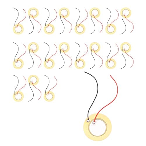 Image of Tiardey 20PCS 27mm Piezo Disc Element Sensor with Leads Mic Drum Trigger Acoustic Pickup for Guitar