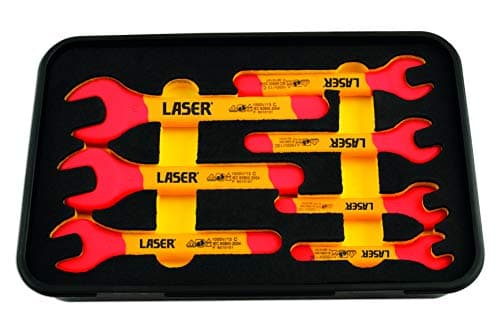 Image of Laser 6048 Insulated Open Ended Spanner Set 7pc, Yellow and Red