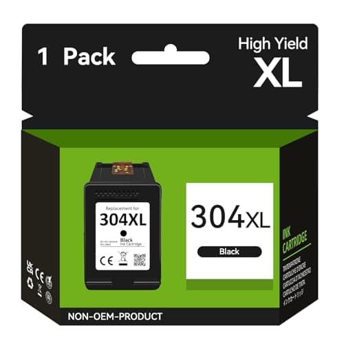 Image of 304XL Ink Cartridges Black High Yield Replacement for HP 304 Black Ink Cartridge Original for HP 304 XL, Printer Ink 304XL for Envy 5000 5010 5020 5030 5032 DeskJet 2600 2630 2620 3760 3762 3720