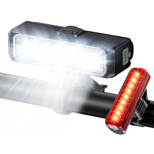 Image of EOIWUY Bike Lights 1500LM Super Bright, Wide Beam Bike Lights Front and Back, 4+5 Modes & IP65 Waterproof Bicycle Lights, 2600mAh & USB Rechargeable, Bike Light Set for Ebike/MTB/Mobility Scooter