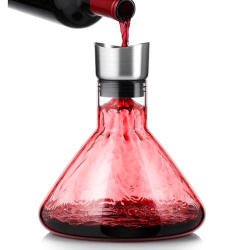 Image of Glastal Red Wine Decanter with Wine Aerator, Drip-Free Wine Carafe, Wine Decanter with Filters, Wine Gifts for in-Laws and Wine Lovers, 1600 ml (Full Capacity)