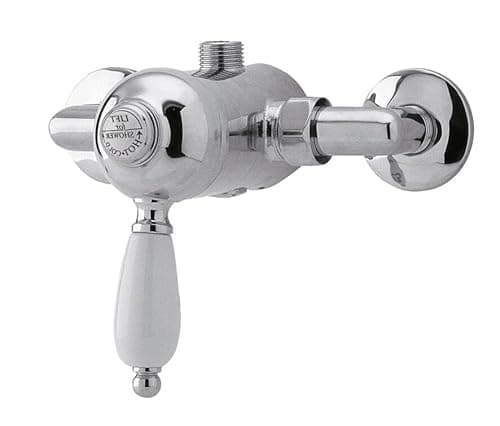 Image of Balterley Concealed Shower Valve, Traditional Lever Handle Bathroom Shower Valve, Single Control 1 Outlet Valves for Showers, Concealed Valves for Bathroom Showers - 150 x 135 x 35mm (Chrome)