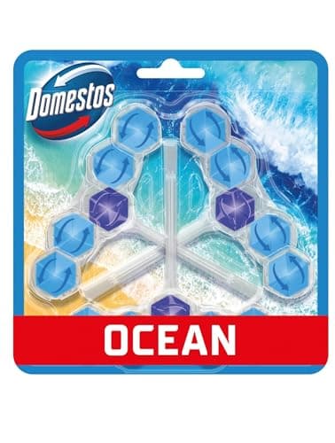 Image of Domestos Power 5 Ocean Toilet Rim Blocks 3X 50 g