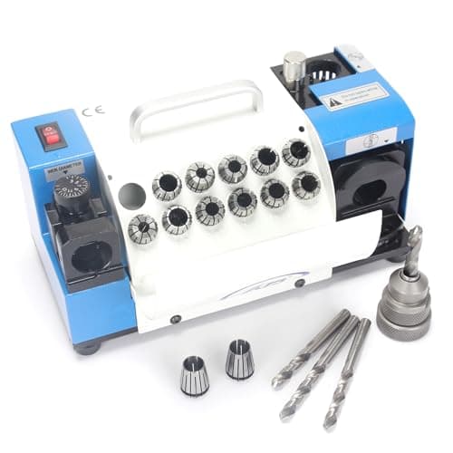 Image of Drill Bits Sharpener, MR-13A Drill bit Grinding Machine 3-15mm, 95° to 135° Point Angle Adjustable Drill Bit Re-Sharpener, Portable Bits Sharpening Machine with 13 Collets