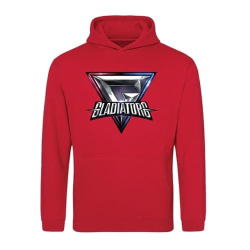 Image of SMARTYPANTS Gladiators Arena Hoodie Pullover Sweatshirt Youth Tournament Champion Graphic Hooded Sweater for Boys Girls School Sportswear Comfortable (UK, Age, 5 Years, 6 Years, Regular) Red