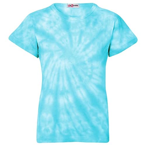 Image of A2Z 4 Kids Girls T Shirts Short Sleeves Tie Dye T Shirt Soft - Tie Dye 253 T Shirt Blue 11-12