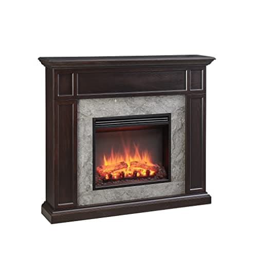 Image of FLAMME Beaumont 48" Electric Fireplace Suite with Espresso Oak Surround and 2kW Heater