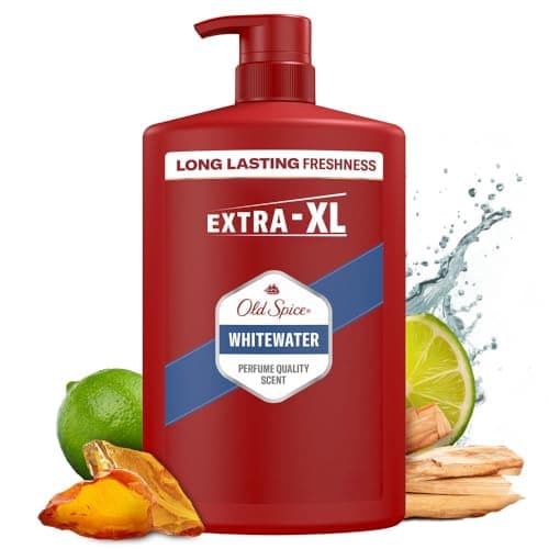 Image of Old Spice Whitewater Men’s Shower Gel & Shampoo 1000ml, Multi-Use 3-in-1 Body-Hair-Face Wash, Long Lasting Freshness, Perfume Quality Scent, Deep Cleansing