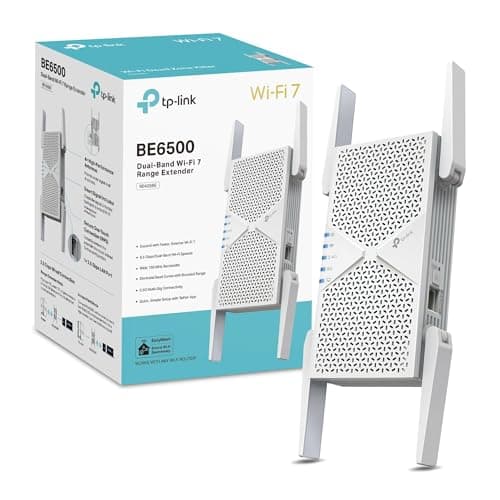 Image of TP-Link RE405BE BE6500 Dual Band Wi-Fi 7 Extender Booster,4 Antennas WiFi Booster,WiFi Booster with 2.5 Gbps Port,Ultimate Compatible WiFi Extenderwith MLO,4K-QAM,EasyMesh,Easy Setup,APP Control