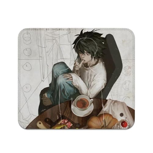 Image of Death Note Mouse Pad 26x21cm Anime Non-Slip Mousepad L/Light Yagami/Misa Amane Printed Soft Mice Mat for Gaming Working Mouse Mat