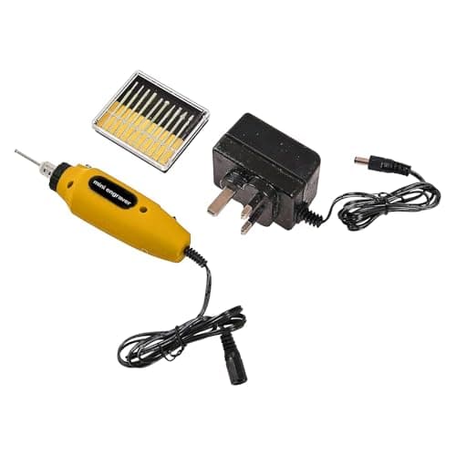 Image of Engraving Kit with Mini Electric Engraver Tool and 10 Bits | Glass Ceramic Metal Security Etching
