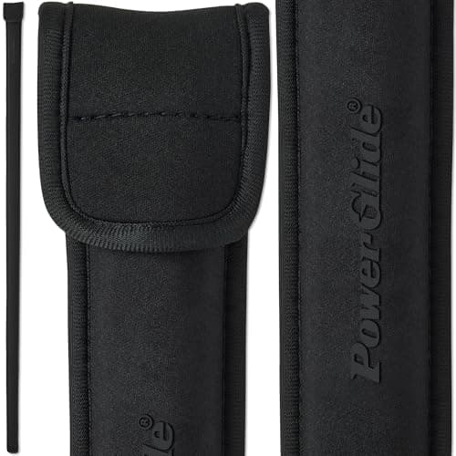 Image of POWERGLIDE Cue Sock | Snooker Pool or Billiard Protective Soft Sleeve | Skuba | Lightweight Neoprene | Black | Protects and Holds Full Size 1-Piece Cue