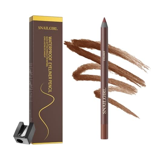 Image of Waterproof Eyeliner Pencil, Waterproof Gel Eyeliner Pen, Long Lasting & Smudge-proof Eye Makeup Pencils with Sharpener Water Line Eye liner for Sensitive Eyes (03 Chocolate)