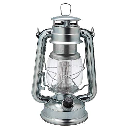 Image of YAKii LED Vintage Lantern Metal Hanging Hurricane Lantern 12 LED Dimmer Switch Cold White Battery Operated Lantern Power Outage Indoor Camping Lighting Outdoor Lantern(Silver)