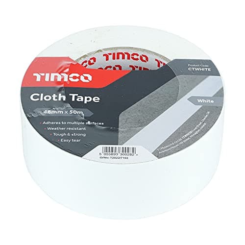 Image of TIMCO Cloth Tape White - 50m x 48mm