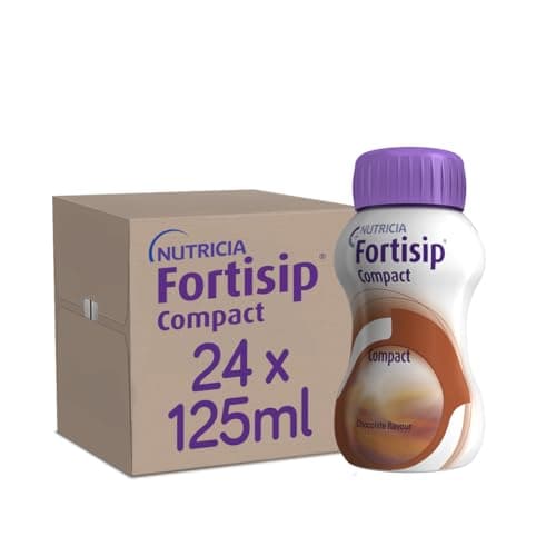 Image of Fortisip Compact Chocolate Flavour, 125ml Bottle, Pack of 24