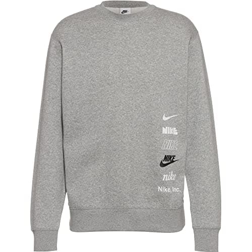 Image of NIKE Club Fleece Plus Small Logo Sweatshirt - Dark Grey Heather (M, Grey)
