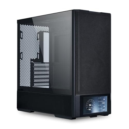 Image of Lian Li LANCOOL 207 Digital ATX Computer Case w/Integrated LCD Screen, Mesh-Centric Panels Mid-Tower PC Case w/ 2 x 140x40x30mm PWM Fans, 2 x 140mm Fans Pre-Installed, Side or Rear-Mount PSU