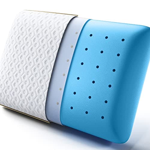 Image of BedStory Memory Foam Pillow, Cooling Gel Pillows for Sleeping, Soft Supportive Pillow Medium Firmness for Side Stomach Back Sleepers, Ventilated Design Removable & Washable Cover (40X60X14CM)