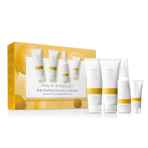 Image of Philip Kingsley | Body-Building Volumizing Collection | Includes Shampoo, Conditioner, Root Boosting Volumizer Spray and Hair Plumping Volume Cream | Lifts Fine, Limp, Flat, Flyaway Hair | Set Of 4