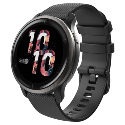 Image of MoKo Strap Compatible with Garmin Vivoactive 4S/Venu 4 41mm/3S/2S/Forerunner 265S/255S/255S Music/Vivomove 3S, 18mm Soft Silicone Replacement Watch Band Sport Wristband, Black